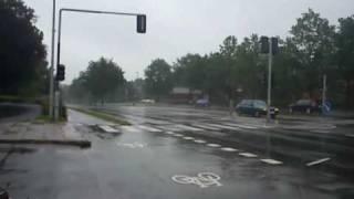 Odense Fire Brigade responding in heavy rain