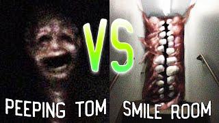 ПОДГЛЯДЫВАЮЩИЙ ТОМ ПРОТИВ SCP УЛЫБАЮЩАЯСЯ КОМНАТА В МАЙНКРАФТ SMILE ROOM VS PEEPING TOM БИТВА