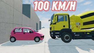 Crash Test Beamng Drive #169-Daewoo Matiz vs MAN BEAMNG DRIVE