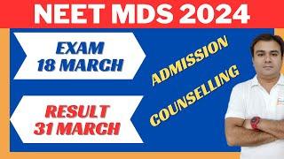 NEET MDS 2024 EXAM DATE RESULT DATE COUNSELLING & ADMISSION