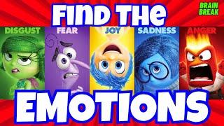 Find the Emotions | Inside Out Themed Brain Break Exercise For Kids |