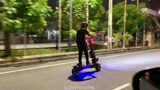 Electric scooter Relaxing night ride