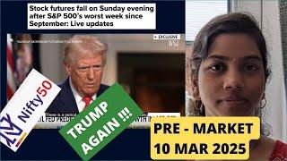 "Trump: Recession This year!" Pre Market Report & Analysis, Nifty & Bank Nifty, 10 Mar 2025, Range