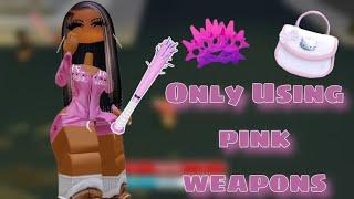 Only Using PINK Weapons! *Drama* (ROBLOX BADDIES)