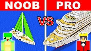 NOOB vs PRO: MODERN CRUISE SHIP House Build Challenge In Minecraft!