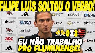 FILIPE LUÍS JOGA O VERBO! “EU NÃO TRABALHO PRO FLUMINENSE!” PÓS-COLETIVA: FLAMENGO 3-0 CRICIÚMA!