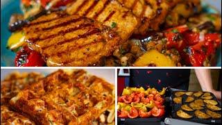 3 простых и вкусных рецепта на гриле - мясо, овощи и вафли