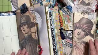 Add assorted embellishments to the moon music with French fashionistas junk journal.