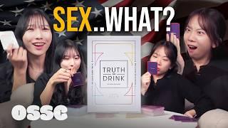 Korean Girls React To USA Game 'Truth or Drink' And Try It | 𝙊𝙎𝙎𝘾