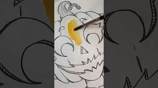 Painting a Jack-o-lantern oc! | Minuit Roux| #art #watercolor