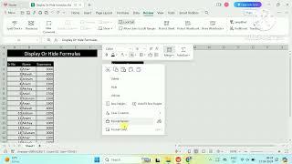 Display Or Hide Formulas in Excel #Hidefunction#Hideformulas