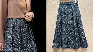 [NO ZIPPER] Cut and sew your own pleated skirt easily