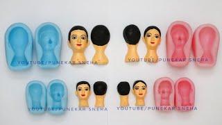 How to make doll face | doll face mould making at home | how to make silicon mould - Rubber mould