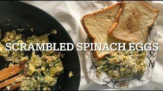 Quick and easy Breakfast recipe | Scrambled eggs with spinach | Scrambled spinach eggs |