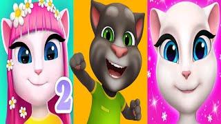 My Talking Angela2 vs My Talking Tom vs My Talking Angela IOS Andriod Game |Tom Cowboy Outfit Ep4056