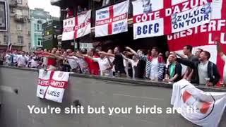 England fans vs Sweden fans in chant battle....