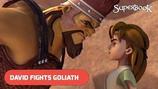 David Fights Goliath | Clip from A Giant Adventure | Superbook S01 E06