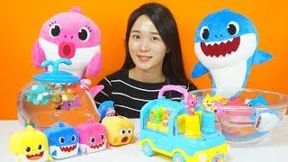 핑크퐁 상어가족 아기상어 어항놀이 도장놀이 인형놀이 장난감 Baby sharks toys