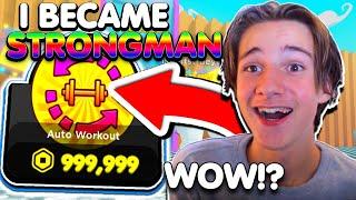 I BROKE THE GAME and BECAME THE BEST PLAYER!! In STRONGMAN SIMULATOR!