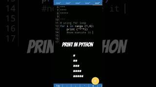 Print Right Half Pyramid Shape in Python #coding #python #trending #programming #youtube #shorts