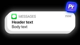 How To Make iPhone Notification Animation in Premiere Pro
