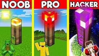 TORCH House Build Battle In Minecraft - NOOB VS PRO CHALLENGE - Maizen Mizen Mazien Parody