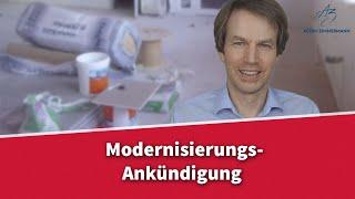 Modernisierungsankündigung - was ist zu beachten? | Rechtsanwalt Dr. Achim Zimmermann