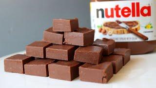 How to Make Nutella Fudge | Easy 3 Ingredient Nutella Fudge Recipe