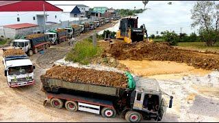 Just Start NEW ZONE Useing Powerful SHANTUI Dozer DH17C3 Operating Cutting Slope Cleaning Sidewalk