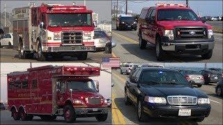 [Major Wildfire Response] Fire Trucks, Police Cars and Emergency Vehicles responding