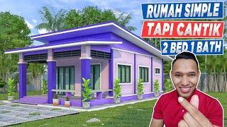 Design Rumah Simple Tapi Cantik - 2 bilik 1 bilik air (19'x36' Feet)