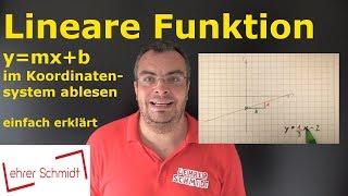 lineare Funktion ( Graph) ablesen - ganz einfach erklärt | Lehrerschmidt