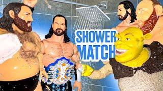 SHOWER Action Figure Match! Drew McIntyre vs Shrek vs Seth Rollins - Multiversal Championship!