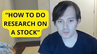 Martin Shkreli Shows How To Do Research On A Company