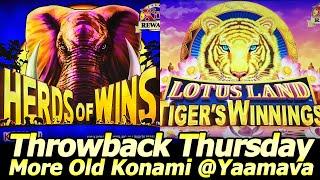 More Old Konami Slots: Herds of Wins and Lotus Land Tiger's Winnings for Throwback Thursday!