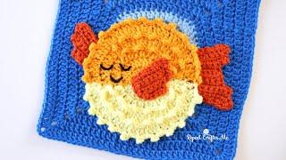 Crochet Pufferfish - Under the Sea CAL Square 6