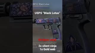 CS:GO Black Lotus cheap sticker combo $1 USPS Gold web and Silent ninja stickers