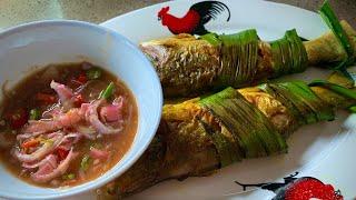 Fragrant pandan grill fish with super appetizing Nyonya sauce|香兰烤鱼和开胃的娘惹酱