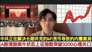 疯牛！A股突破3200点心理关口！稳扎稳打头脑必须冷静，美国很多空仓爆了，以中信为首的空头不会就此罢休！中共正在解决严重的”内需黑洞”问题，中国人民消费长年低于GDP的50%，长年严重贫血M1货币雪崩