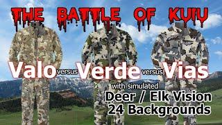 Valo Vs Verde Vs Vias Updated Battle of Kuiu  24 Simulated Backgrounds w/ Deer Vision Camo Matrix