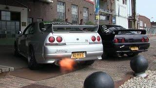 565hp Nissan Skyline R33 GTR V-Spec | SCARY GUNFIRE REVS + FLAMES | Anti lag SOUND!