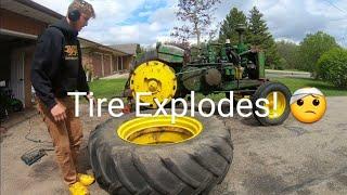 Tire Repair Goes Wrong! John Deere 830 Gets New Tread