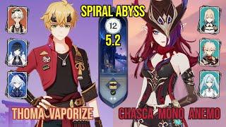 C6 Thoma Vaporize + C1 Chasca Mono Anemo | Spiral Abyss 5.2 | Genshin Impact