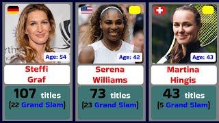 Tennis. Women. The Top 30 Most Titled Tennis Players. WTA.