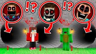 Mikey and JJ Found Longest Scary 3 Mimics Tunnel at Night in Minecraft - Maizen?!