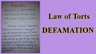 Law of Torts - Defamation