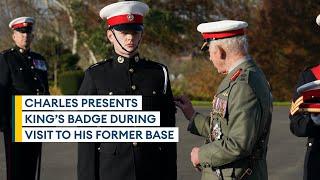 History written as King presents coveted King's Badge to top Royal Marines recruit