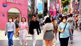 MYEONG-DONG Street in SEOUL Comes ALIVE, Myeongdong 'Boreum-Jang' Market, 4K Seoul Travel Walker.