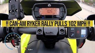 RYKER: 2019 Can-Am Ryker Rally - 102 MPH top speed run