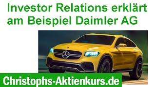 Investor Relations erklärt am Beispiel Daimler AG | Christophs Aktienkurs